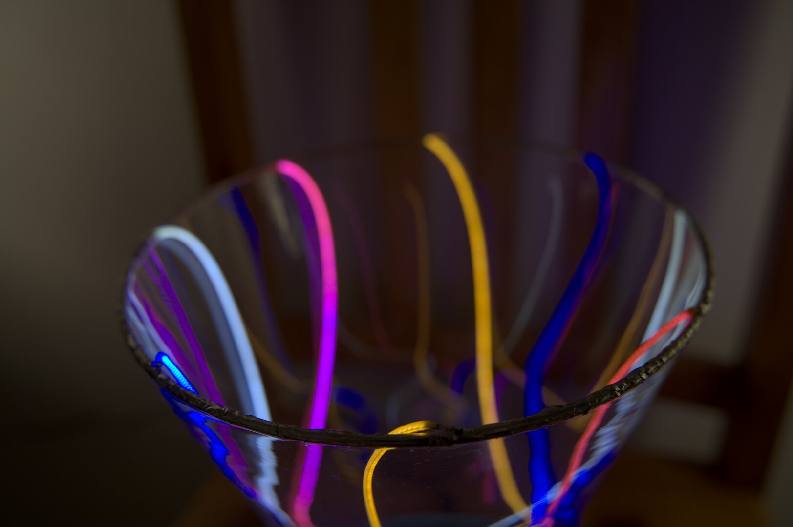 Vase avec filaments leds multicolores