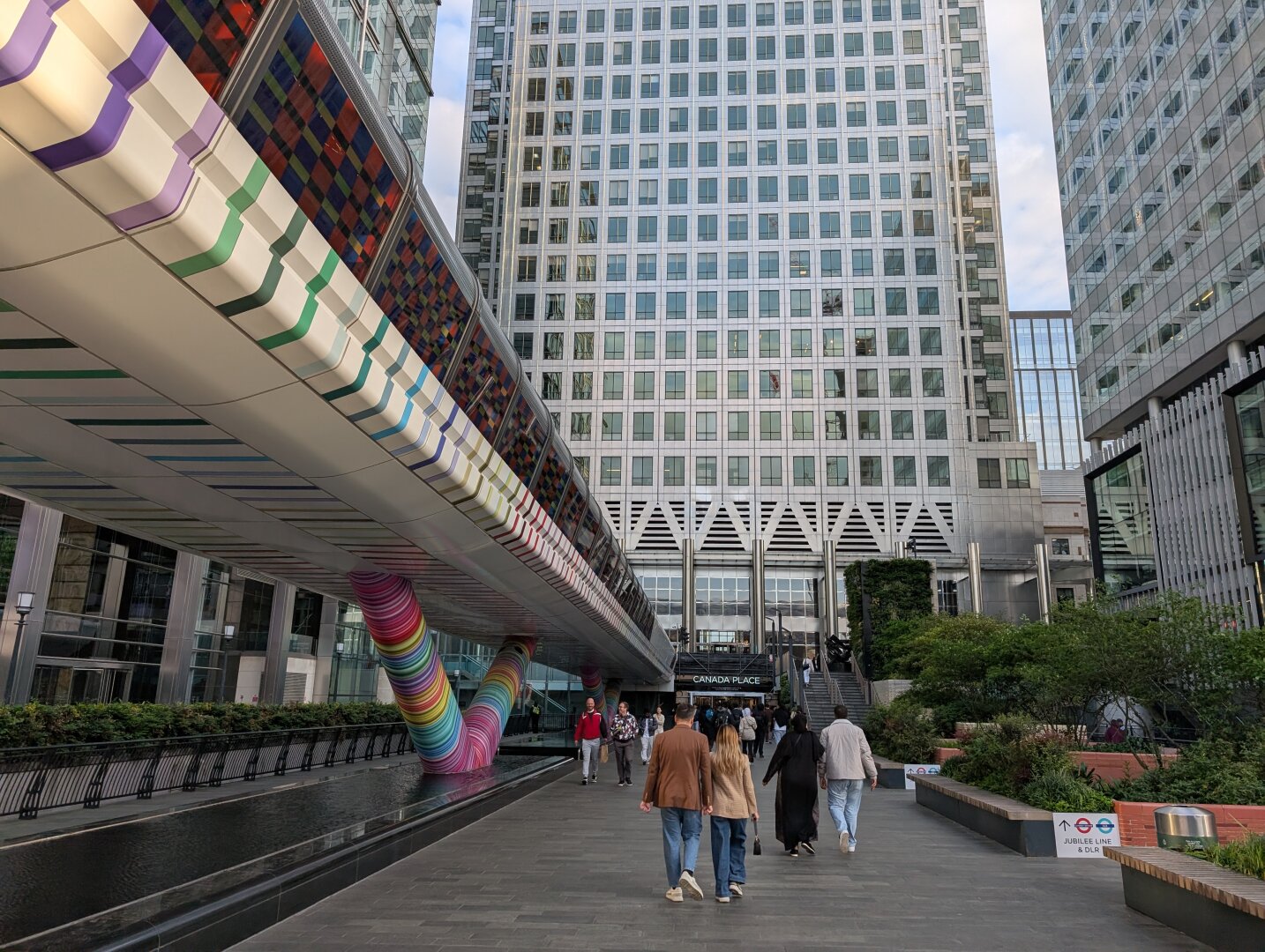 A photo of a tall building and a bridge that was used in the TV show Andor.