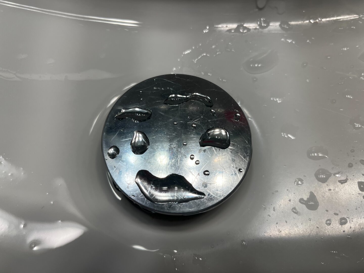 Drain face in a sink…