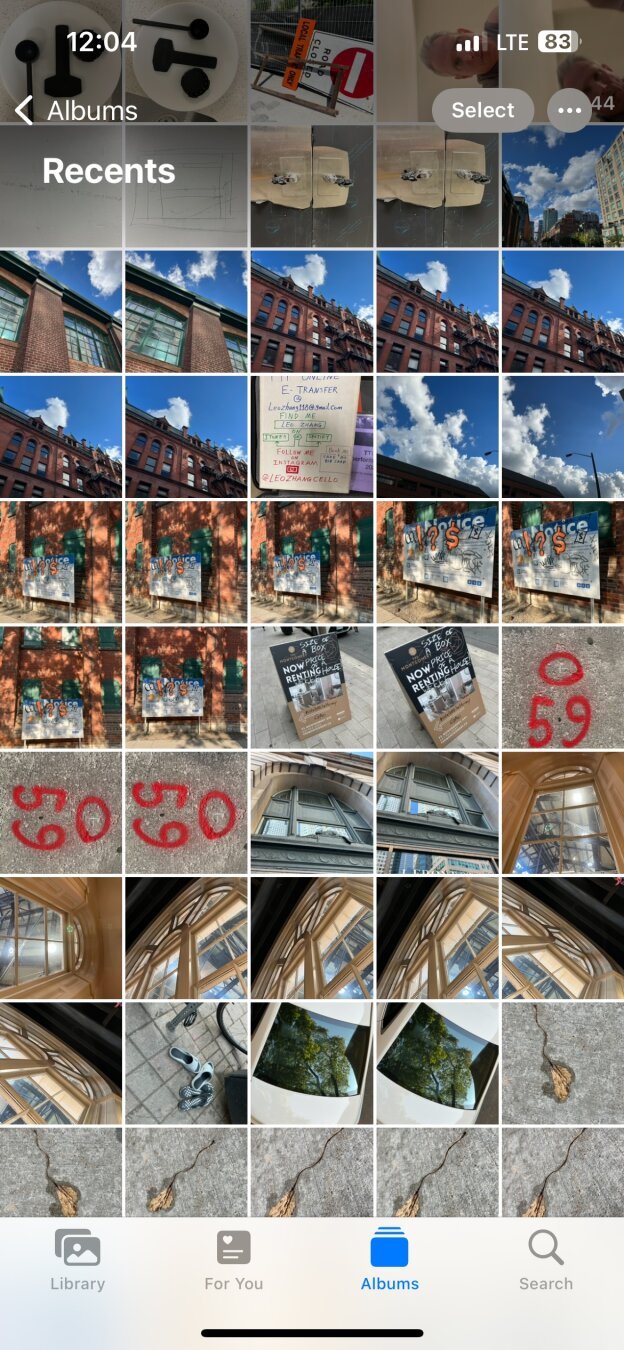 Digital contact sheet. from a week of cell phone photos.