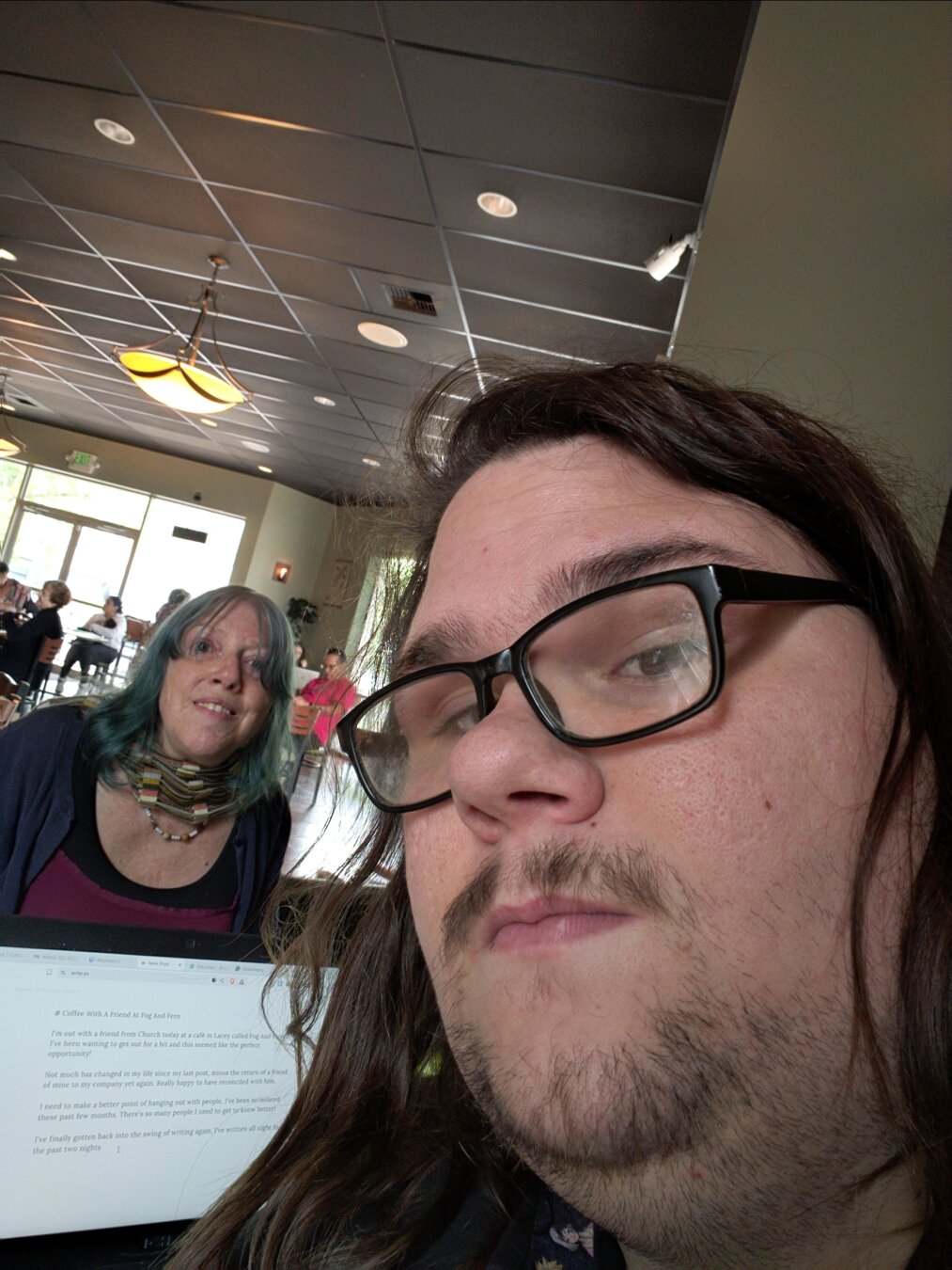 Picture of me and a friend at Frog and Fern.