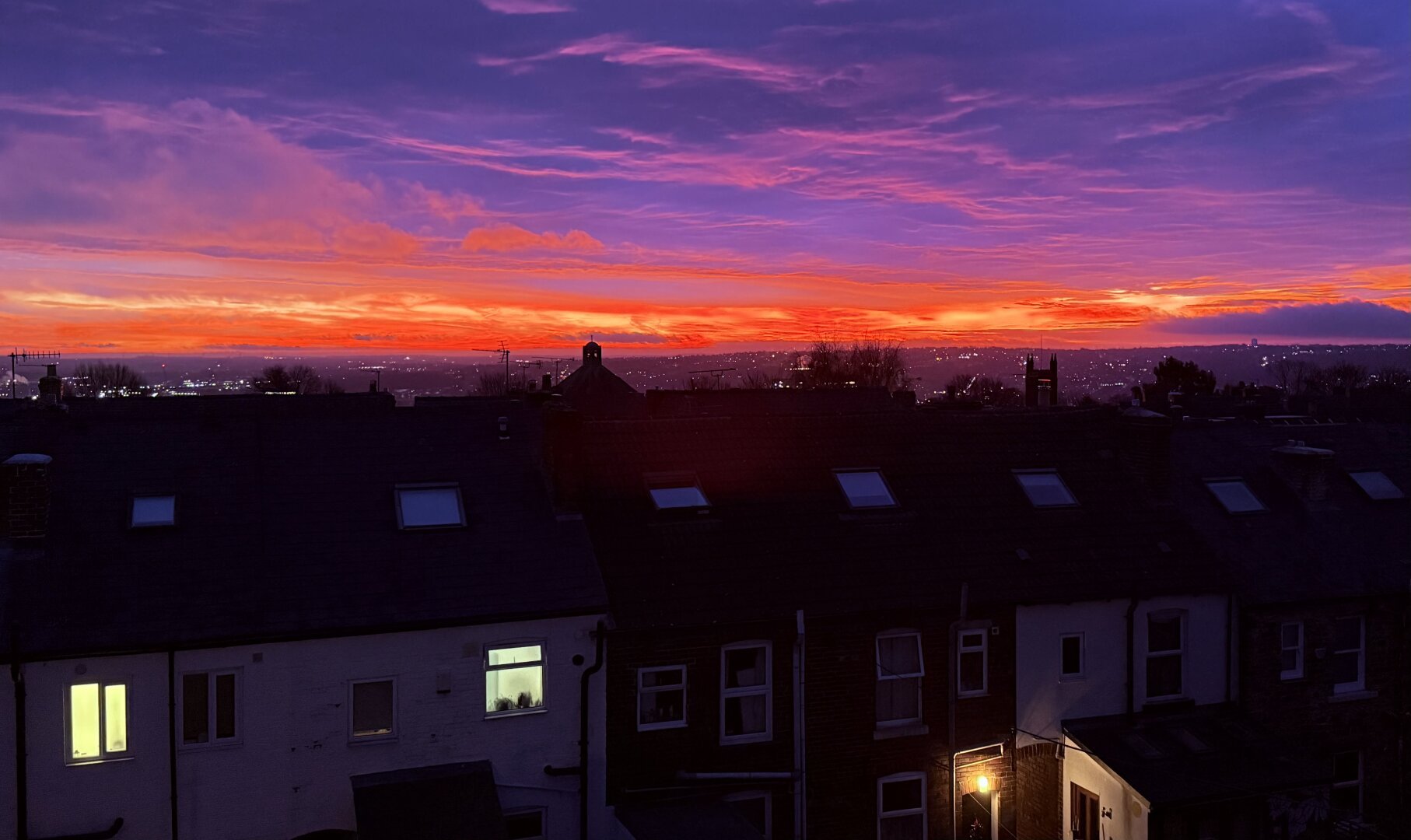 Sunrise from my window in Sheffield