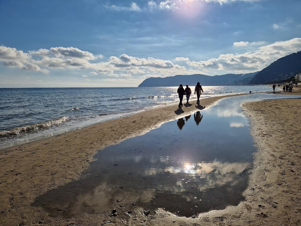 Walking on the beach