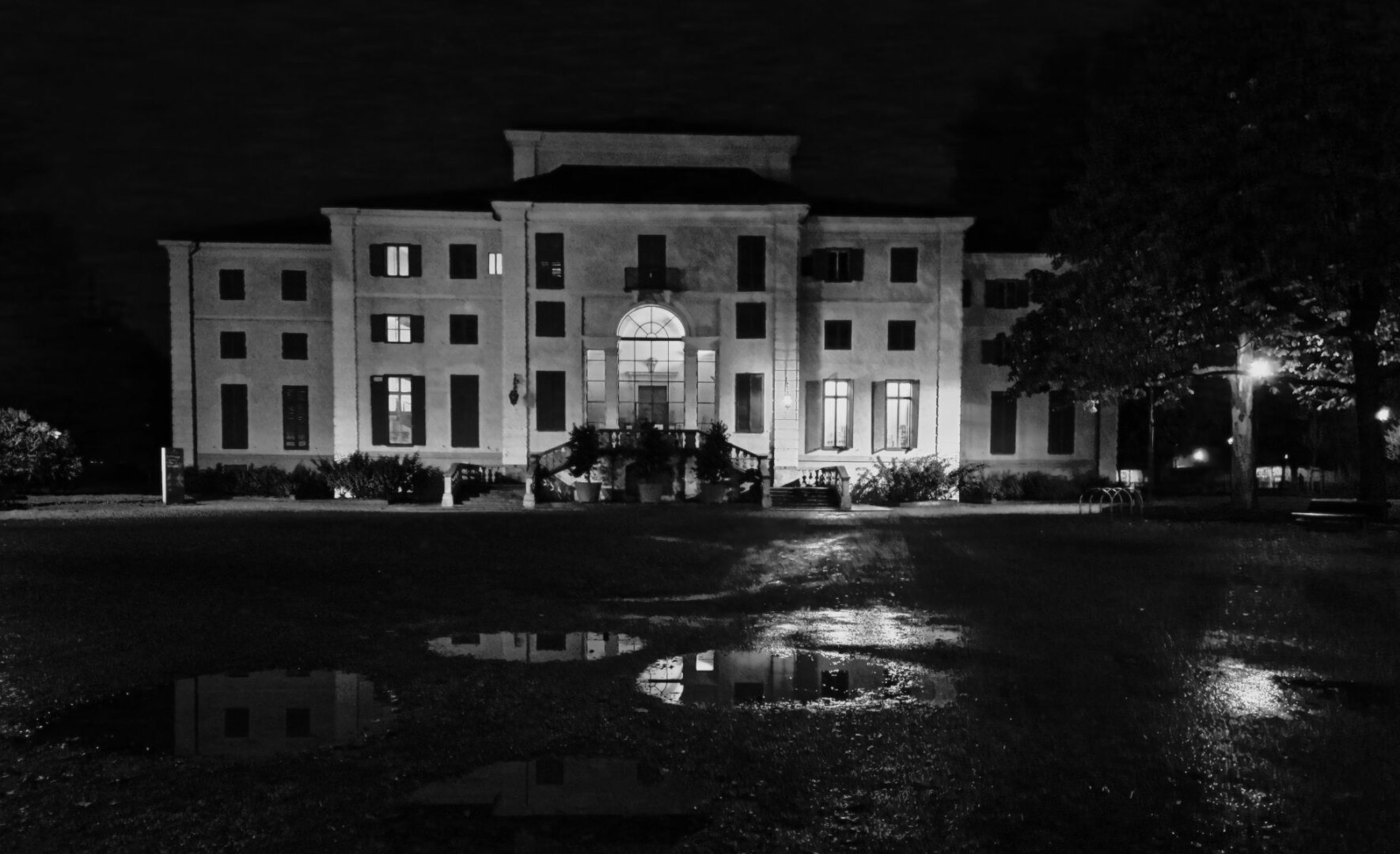 Rainy evening in the park