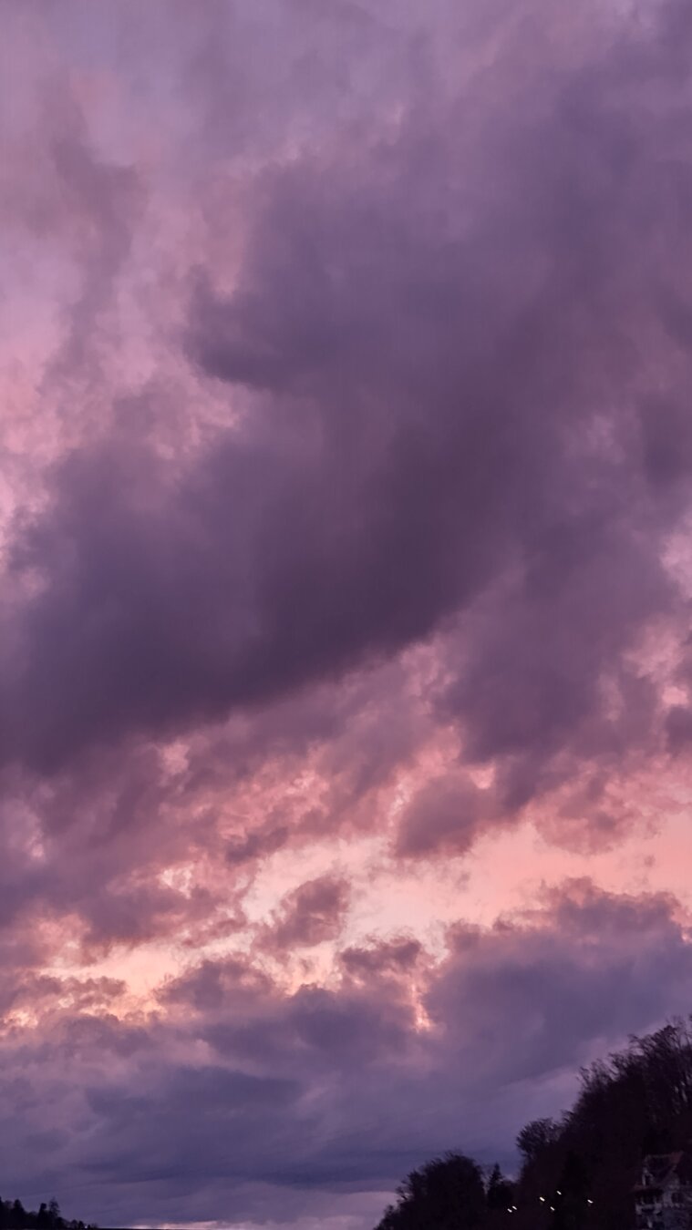 an image or two from my Pixelfed, shows a cloudy sky in dramatic purple colors