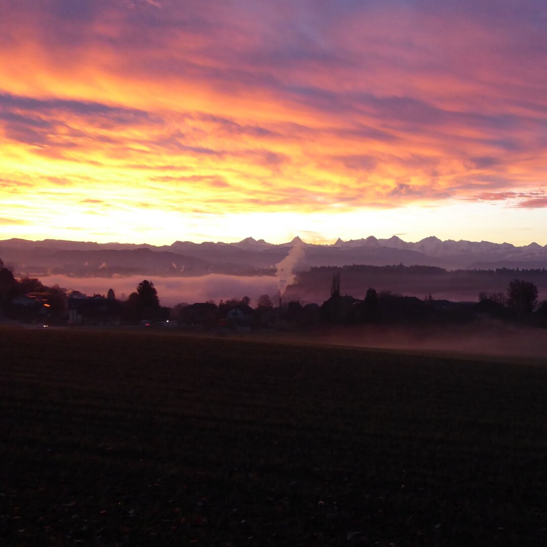 an image from my Pixelfed (because, fuck instagram), shows a view of the alps with dramatic colors in clouds