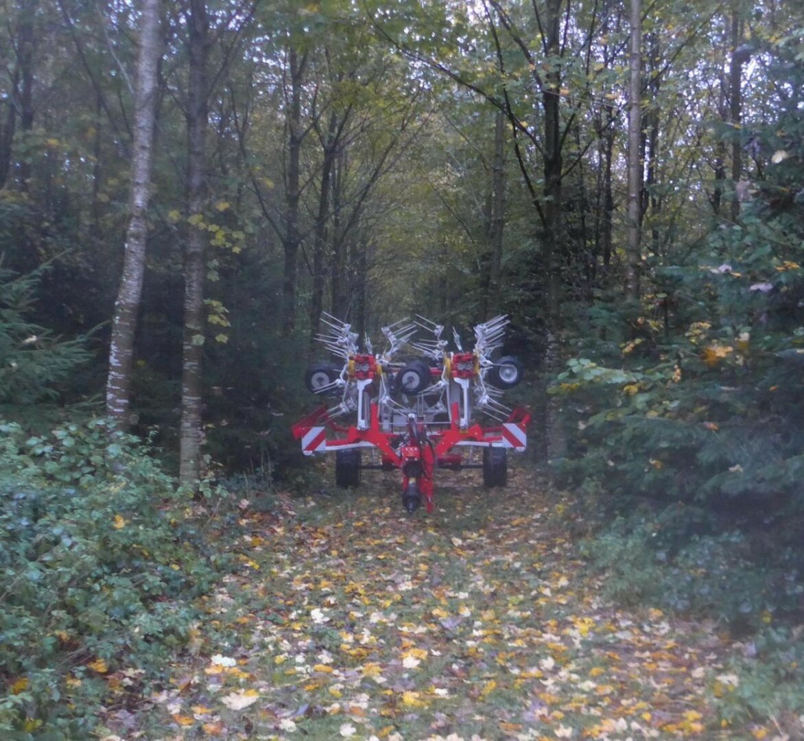 an image or two from my Pixelfed, shows a scary looking farm machine in a forest