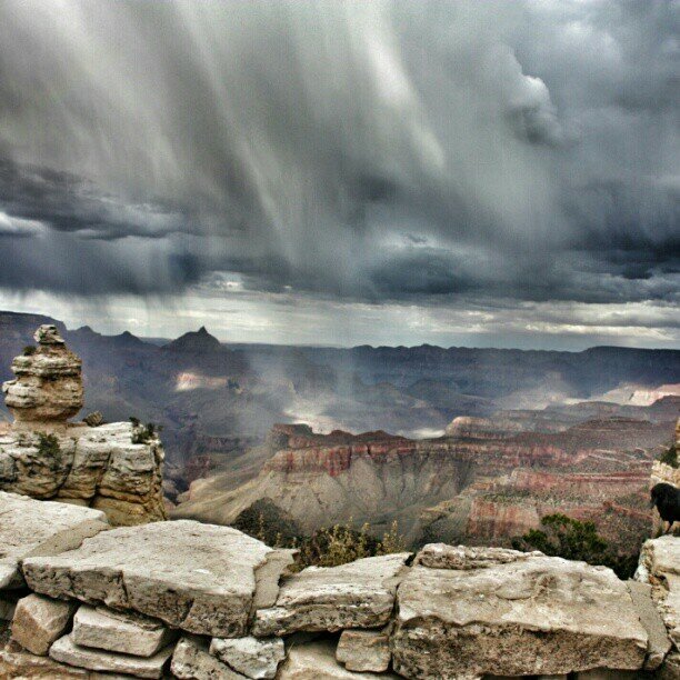 Distant Thunderstorm over the Grand Canyon