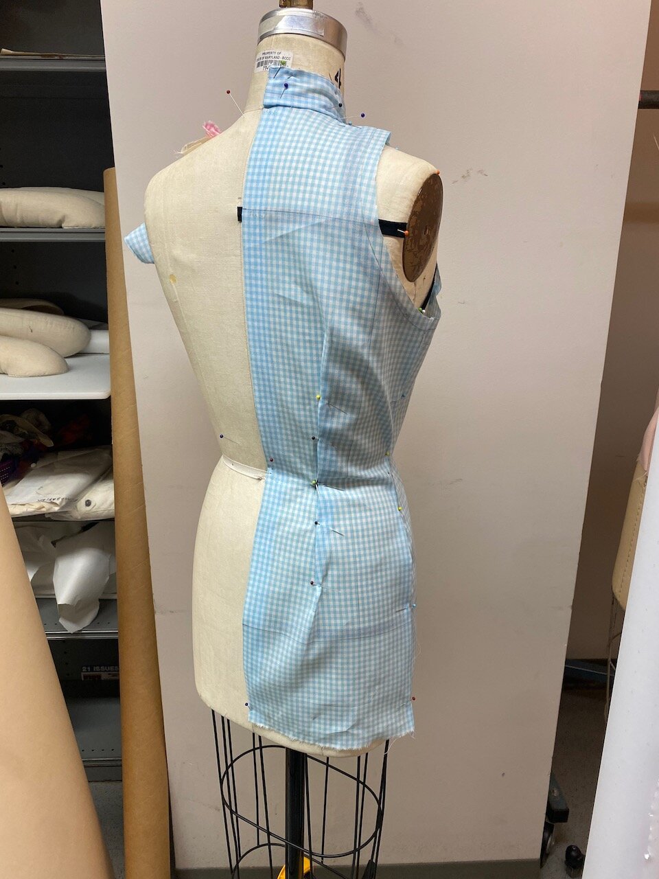 Draping on a mannequin.