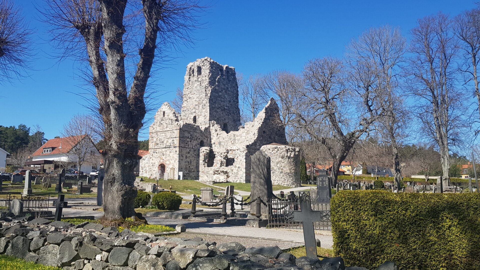 Photo of the ruins of St. Olof's Church in Sigtuna, Sweden.