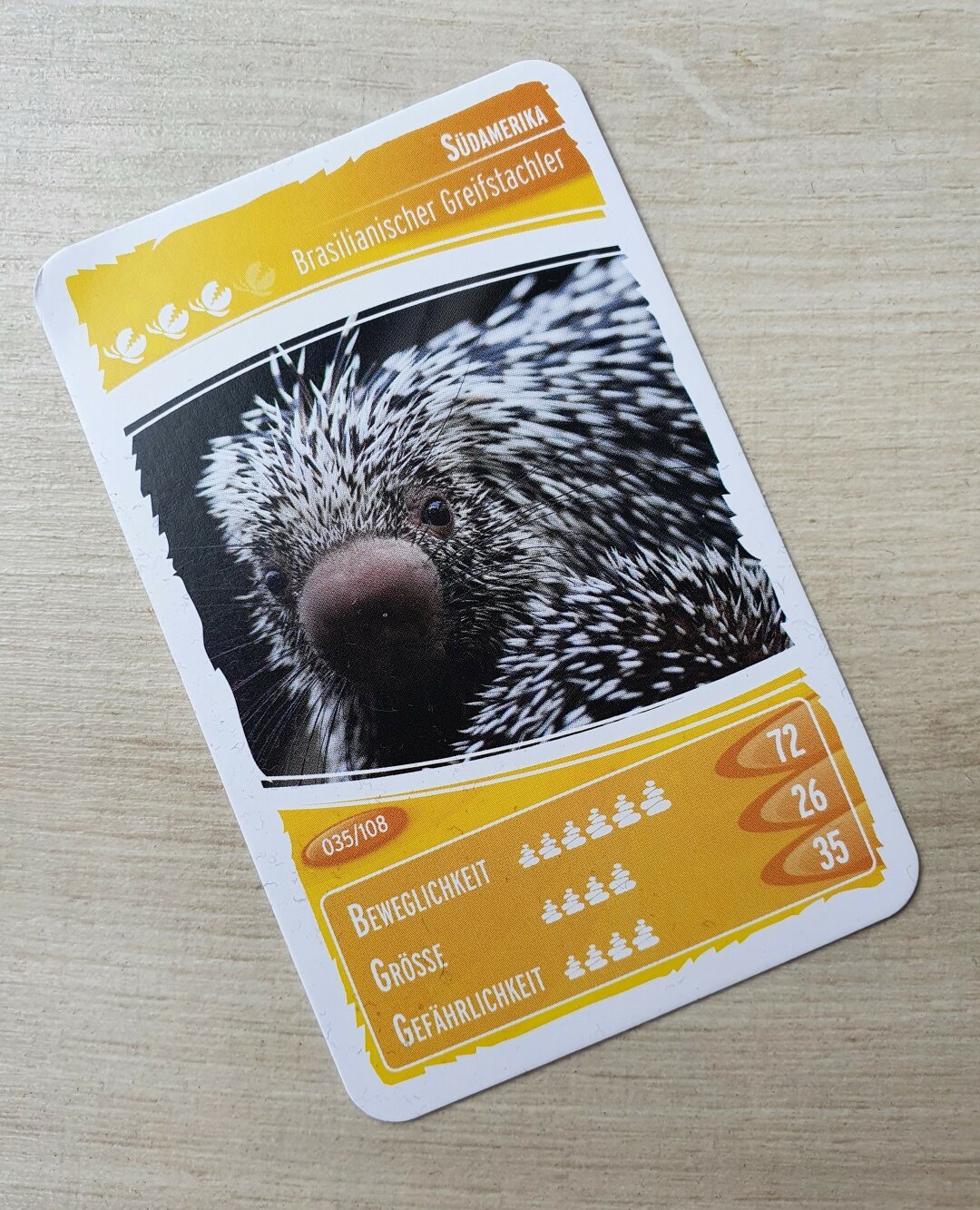 Sammelkarte mit Brasilianischem Greifstachler