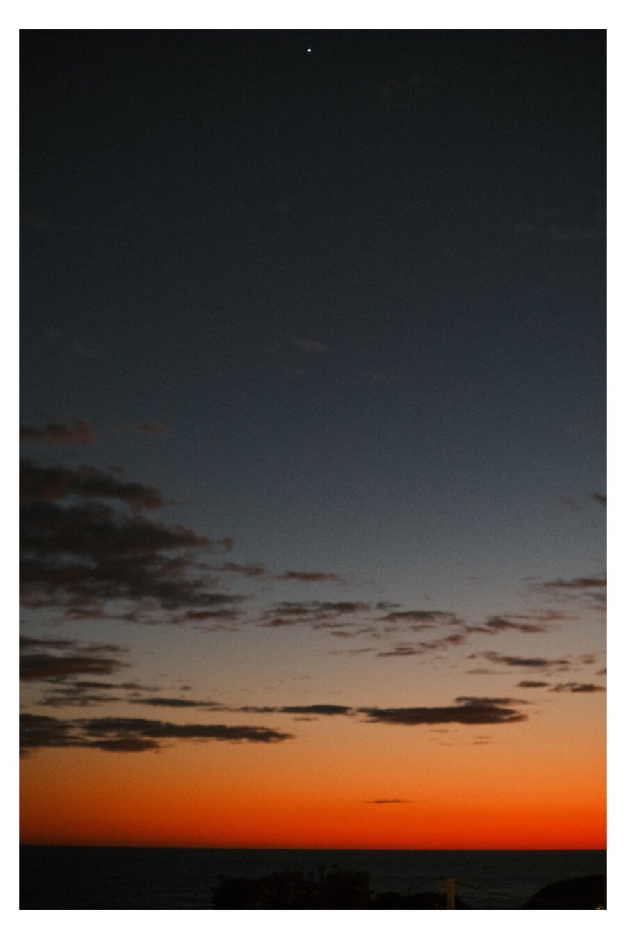 Atmospheric scattering over the Mediterranean Sea, with Venus at the top.