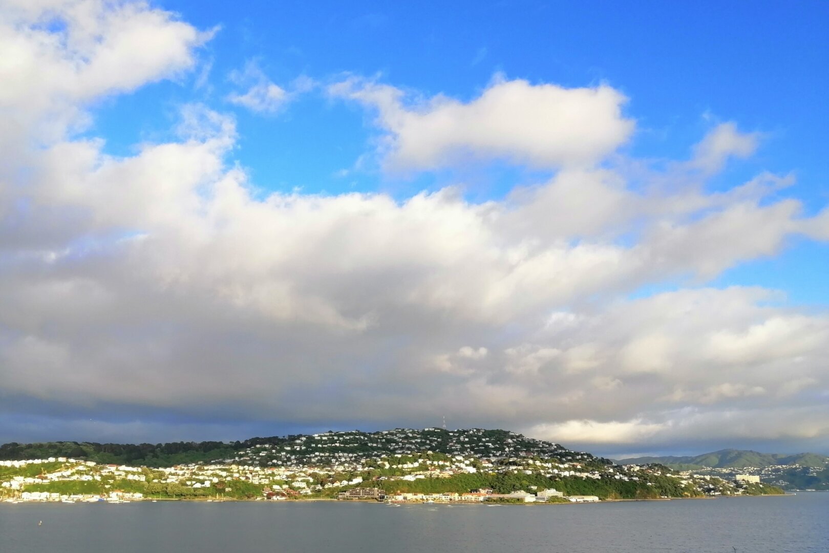 View of Mount Victoria in early morning sunshine