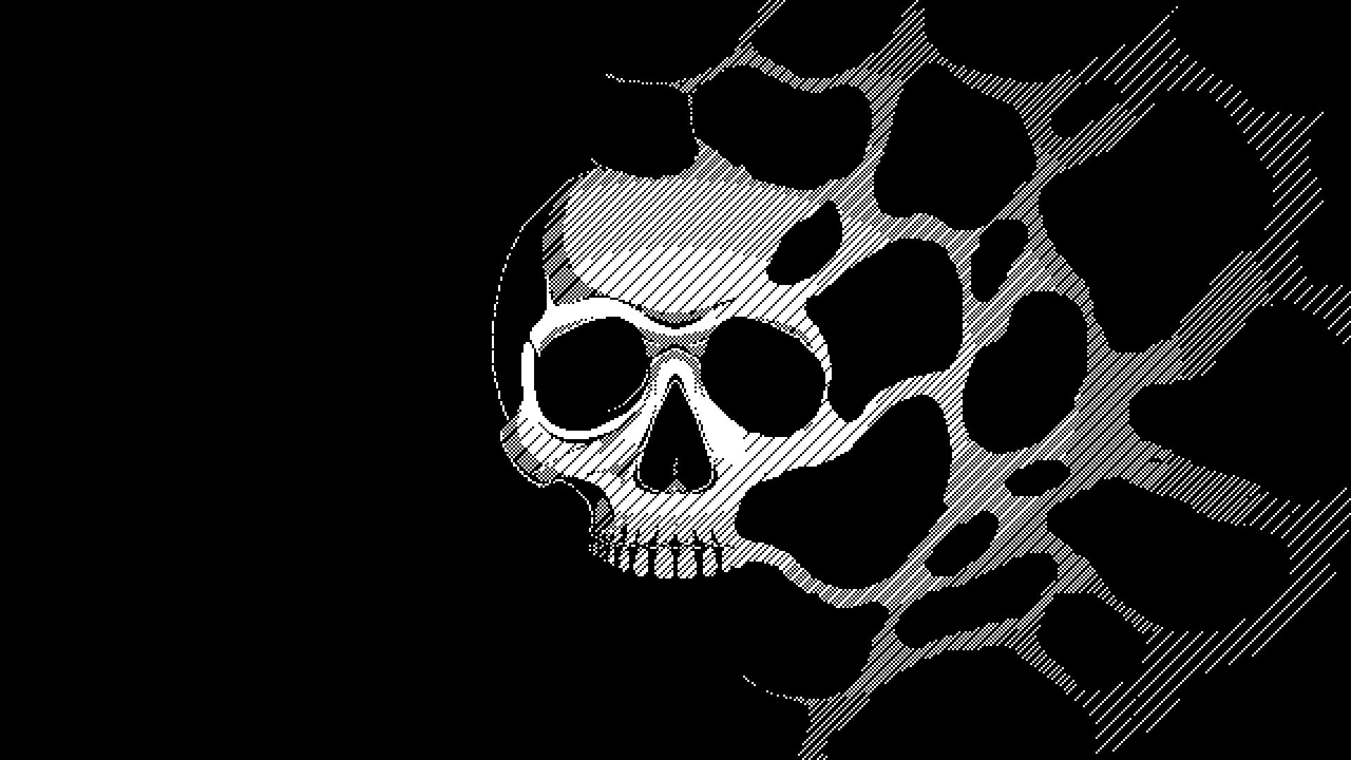 A skull dissolving