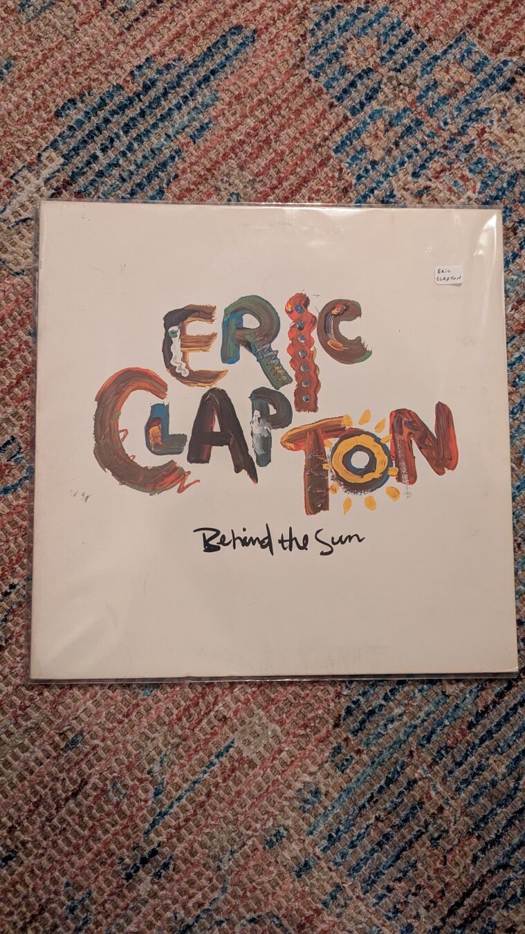 Cover of the vinyl Eric Clapton Behind the Sun.