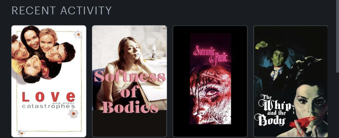 Movie posters for - Love and Other Catastrophes (1996), Softness of Bodies (2018), Satranic Panic (2023), The Whip and the Body (1963)