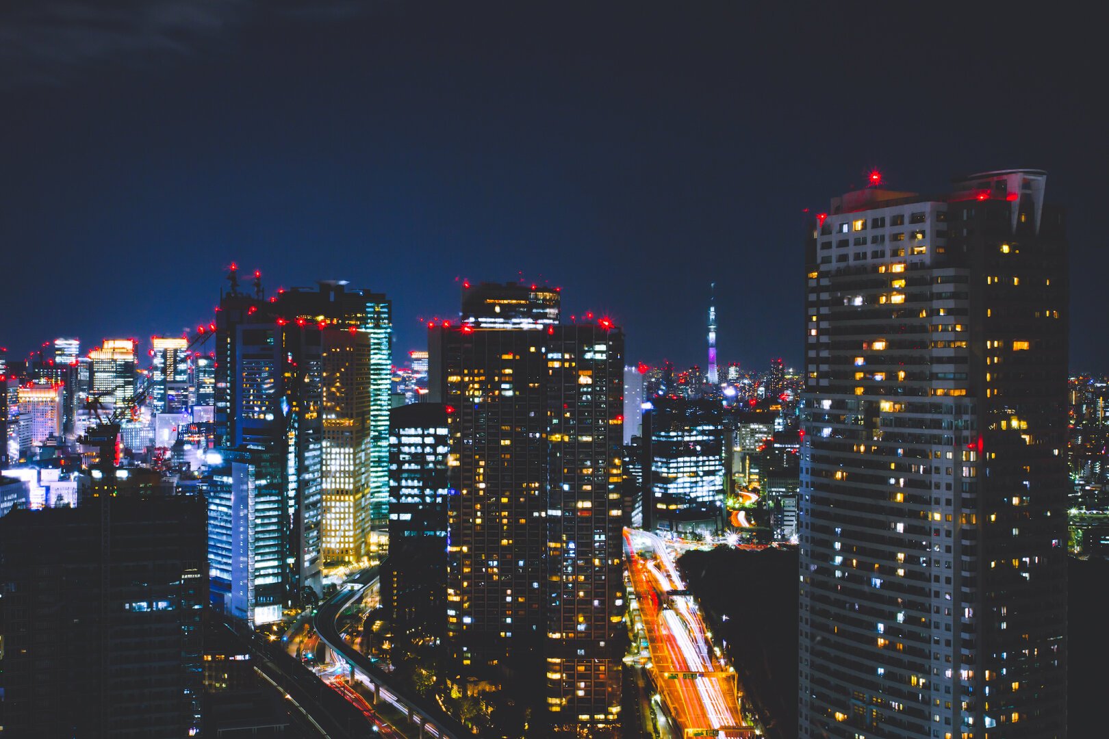 Tokyo skyline at night.