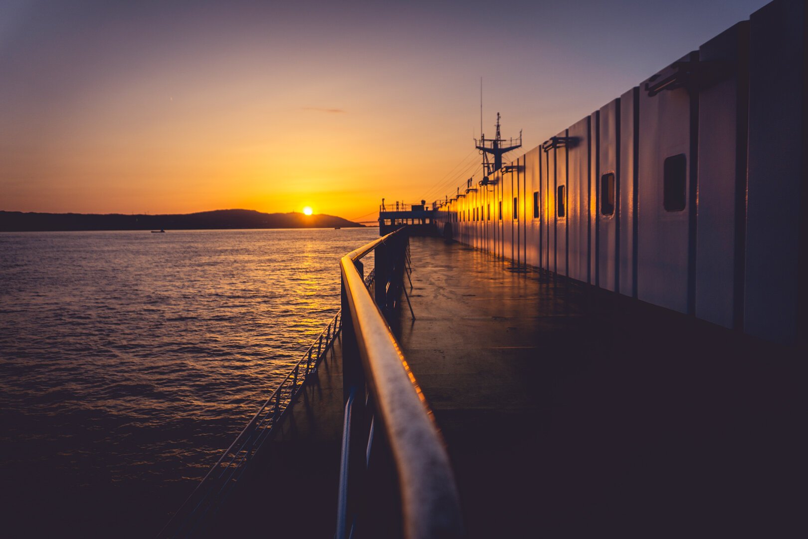 Sunset on a ferry ride from Osaka to Kitakyushu.