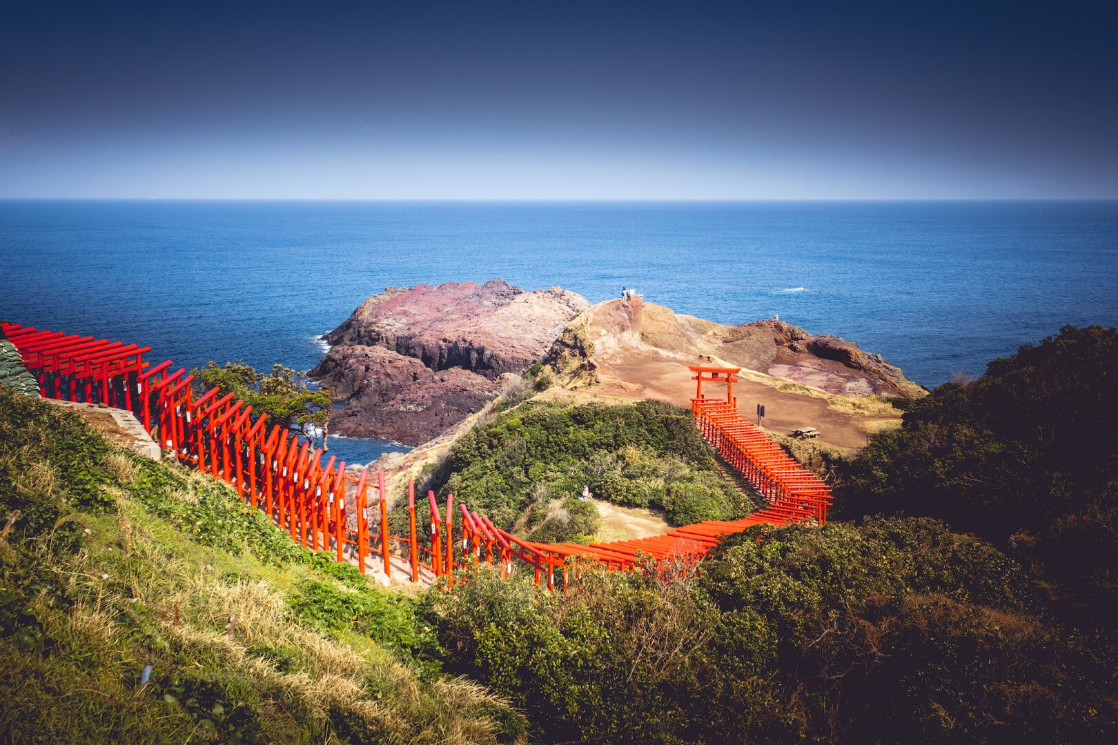 The Motonosumi Inari shrine in the north of Yamaguchi prefecture in Japan.