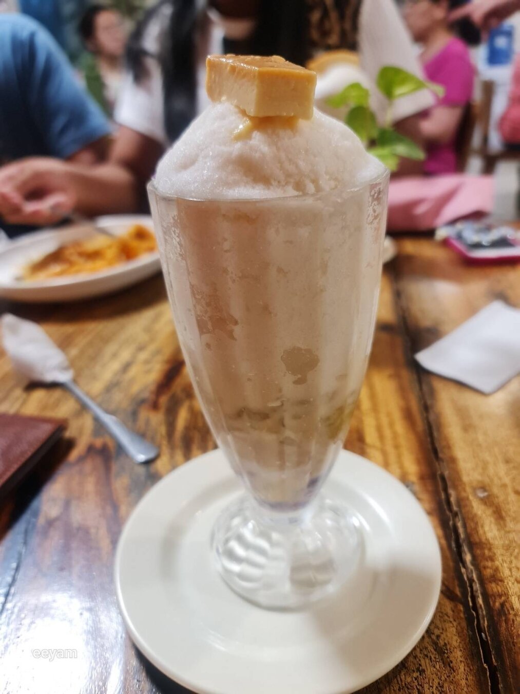 A tall glass of halo-halo, a Filipino iced dessert