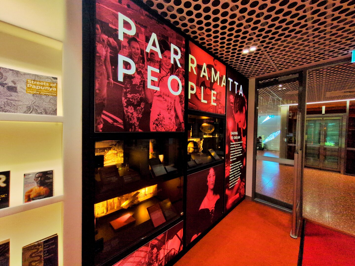 A history display titled Parramatta People near the front door.