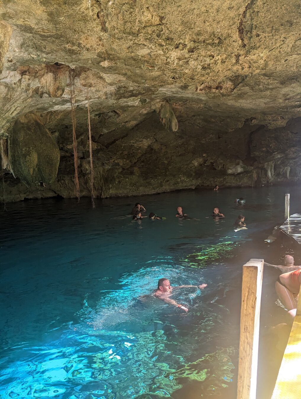 The entrance to the cenote and the snorkeling area