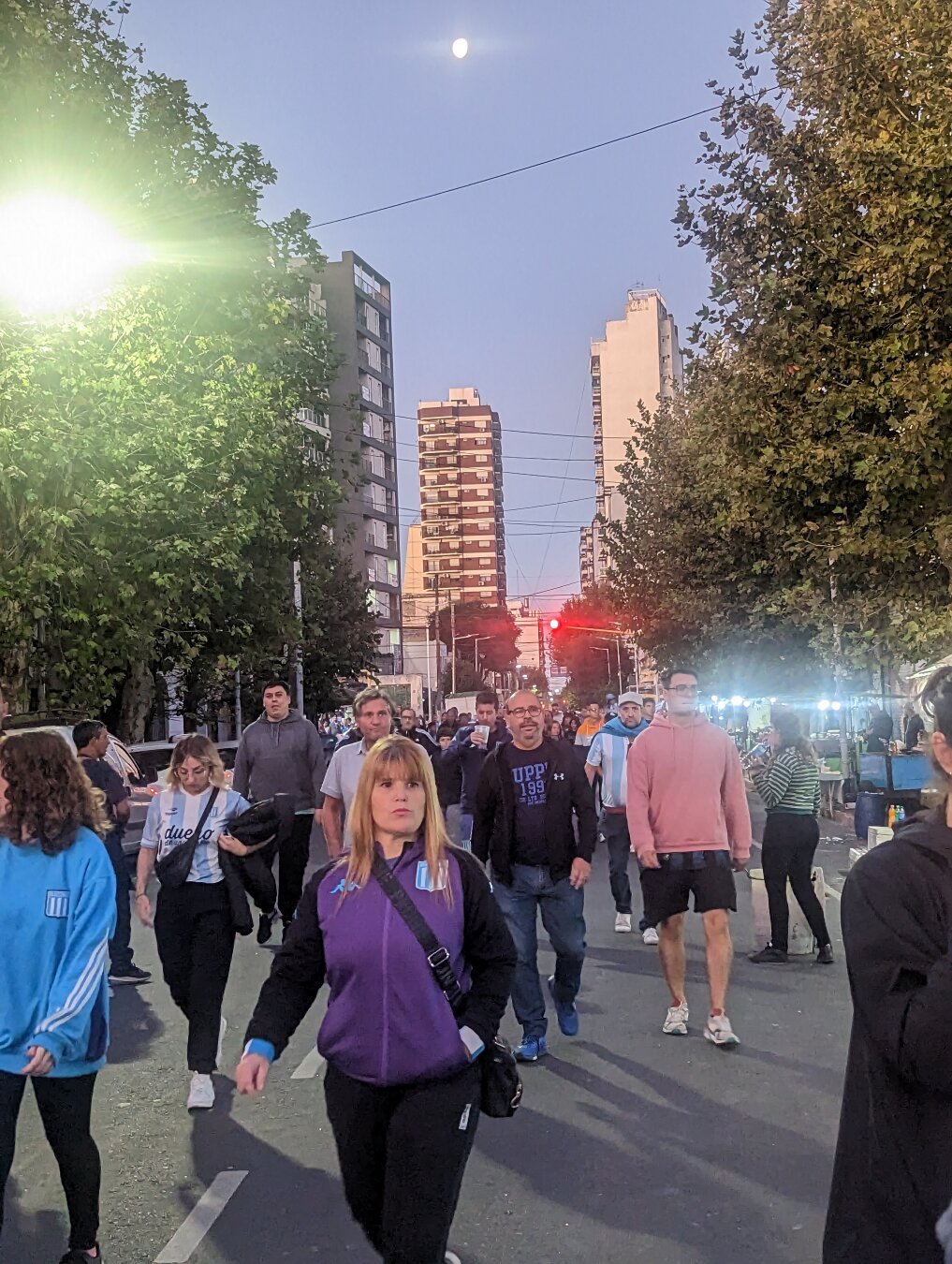 Racing Club fans on the streets outside the stadium