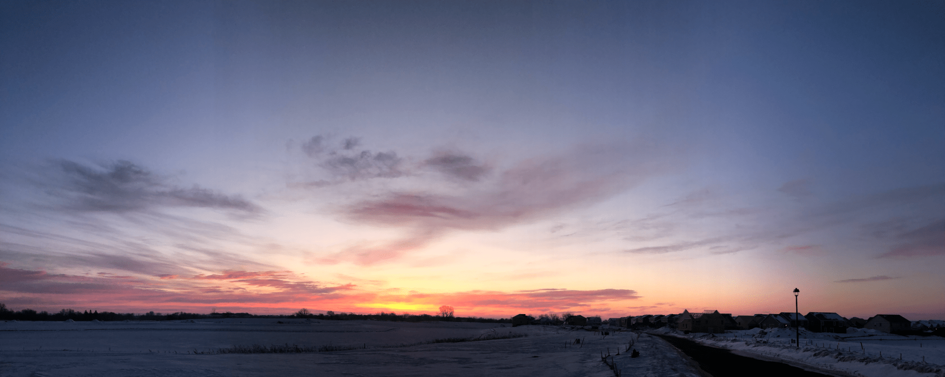 Another sunrise pano ruined by the iPhone camera being too smart to not do something stupid. Like changing the exposure DURING the pano process.