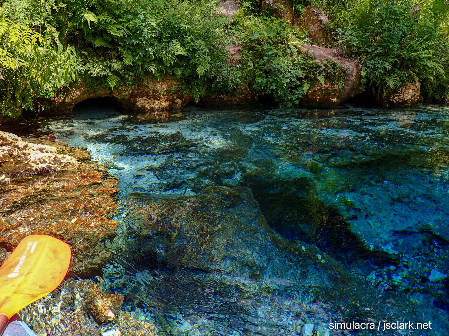 Rich hues of blue in Shangri-La Spring.