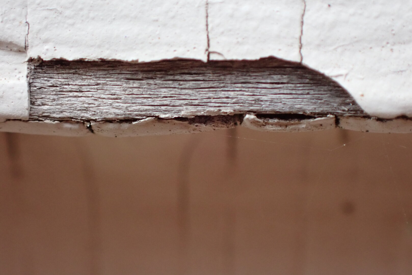 A up-close shot of a crack in the paint