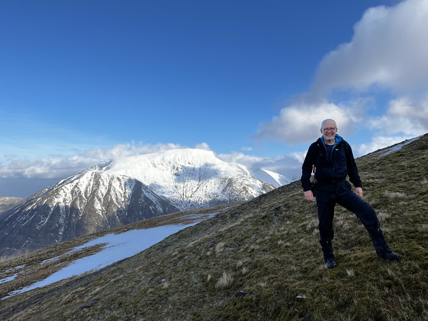 On Sgùrr a’ Mhàim with Ben Nevis in the background.