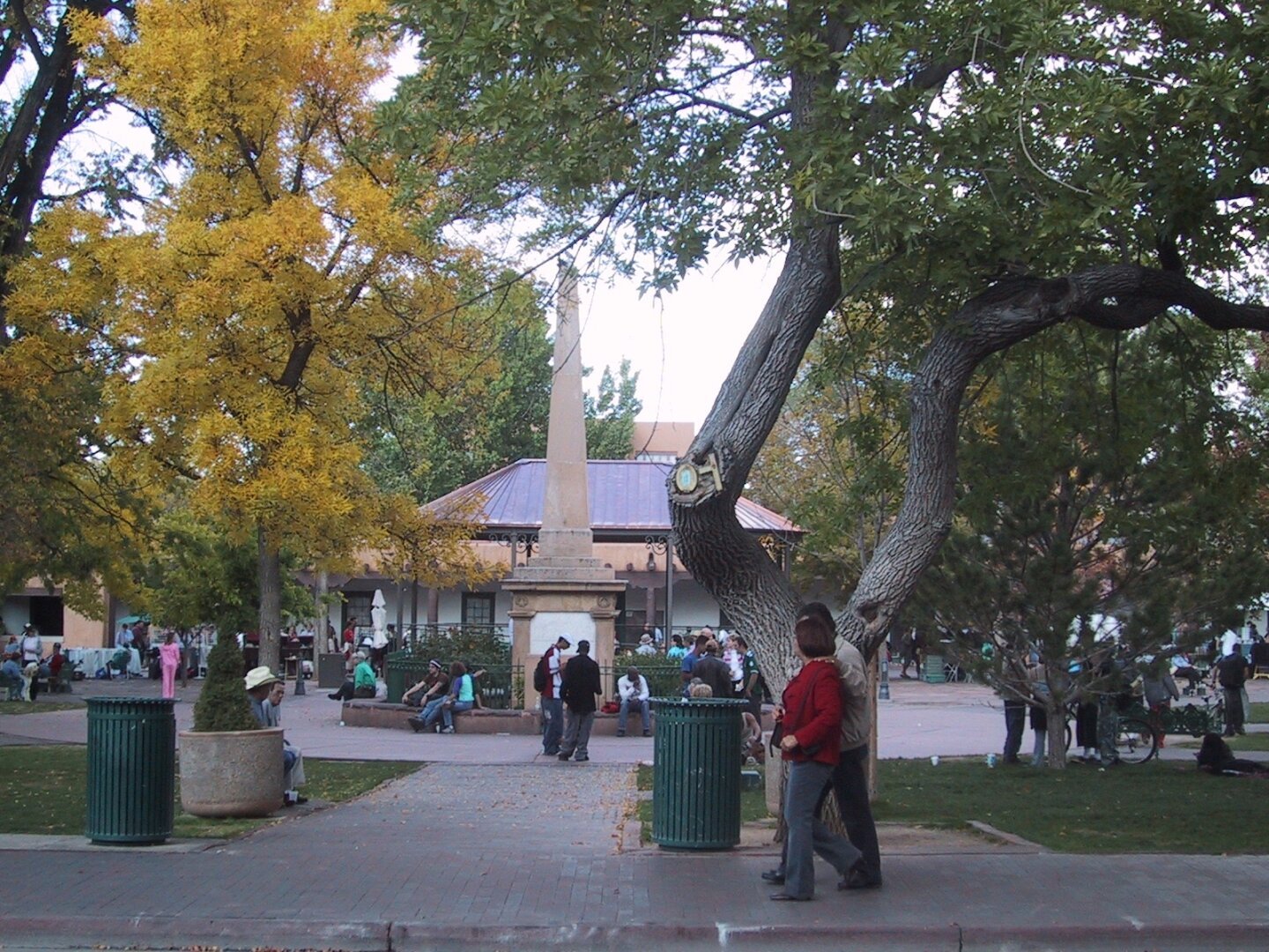 Another view of the Plaza in downtown Santa Fe, New Mexico.