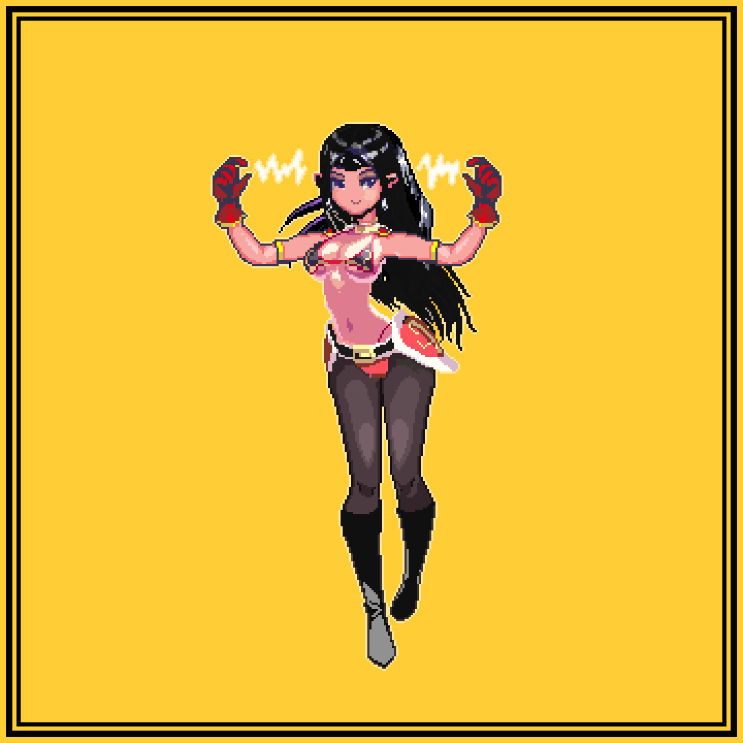 digital pixelart girl