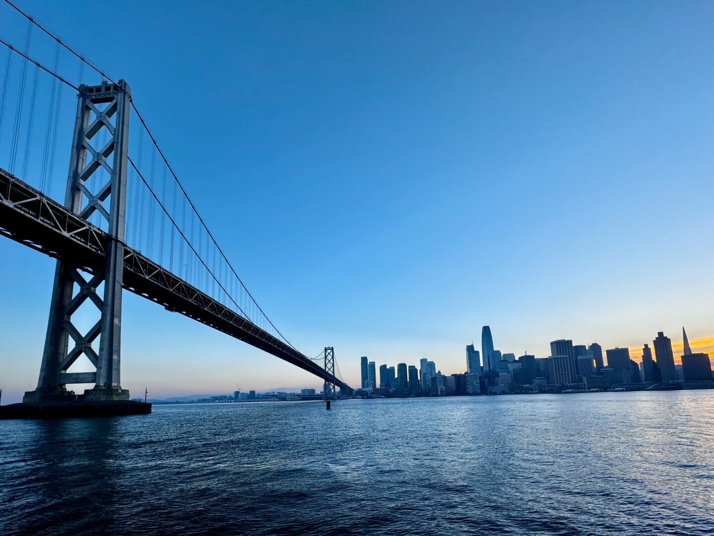 Bay Bridge span heading into San Francisco