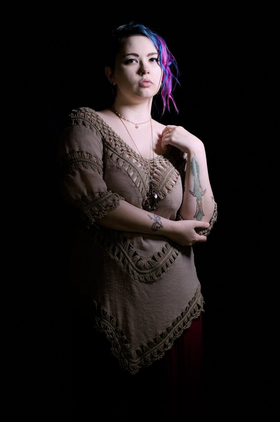 Portrait of a woman on a dark backgorund