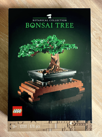 Unopened box containing Lego kit 10281. This is the bonsai tree from the botanical collection.