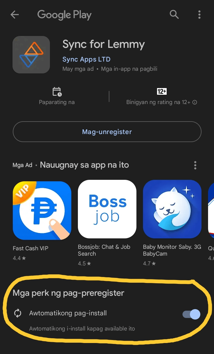 Set Play Store to automatically install the app when it becomes available