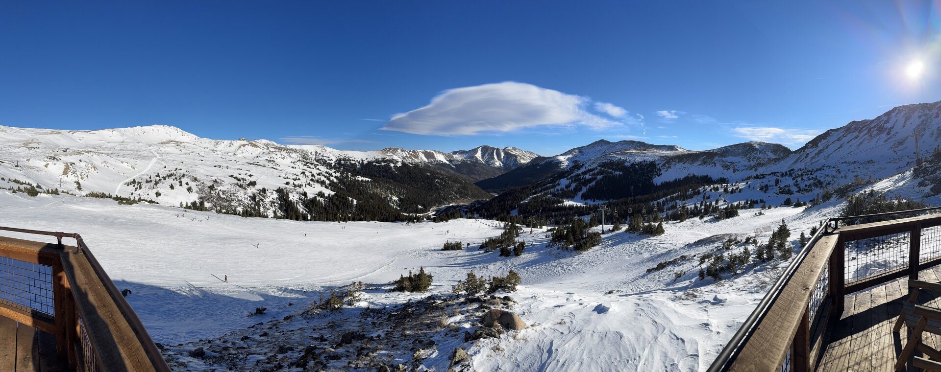 A snowcovered mountain view