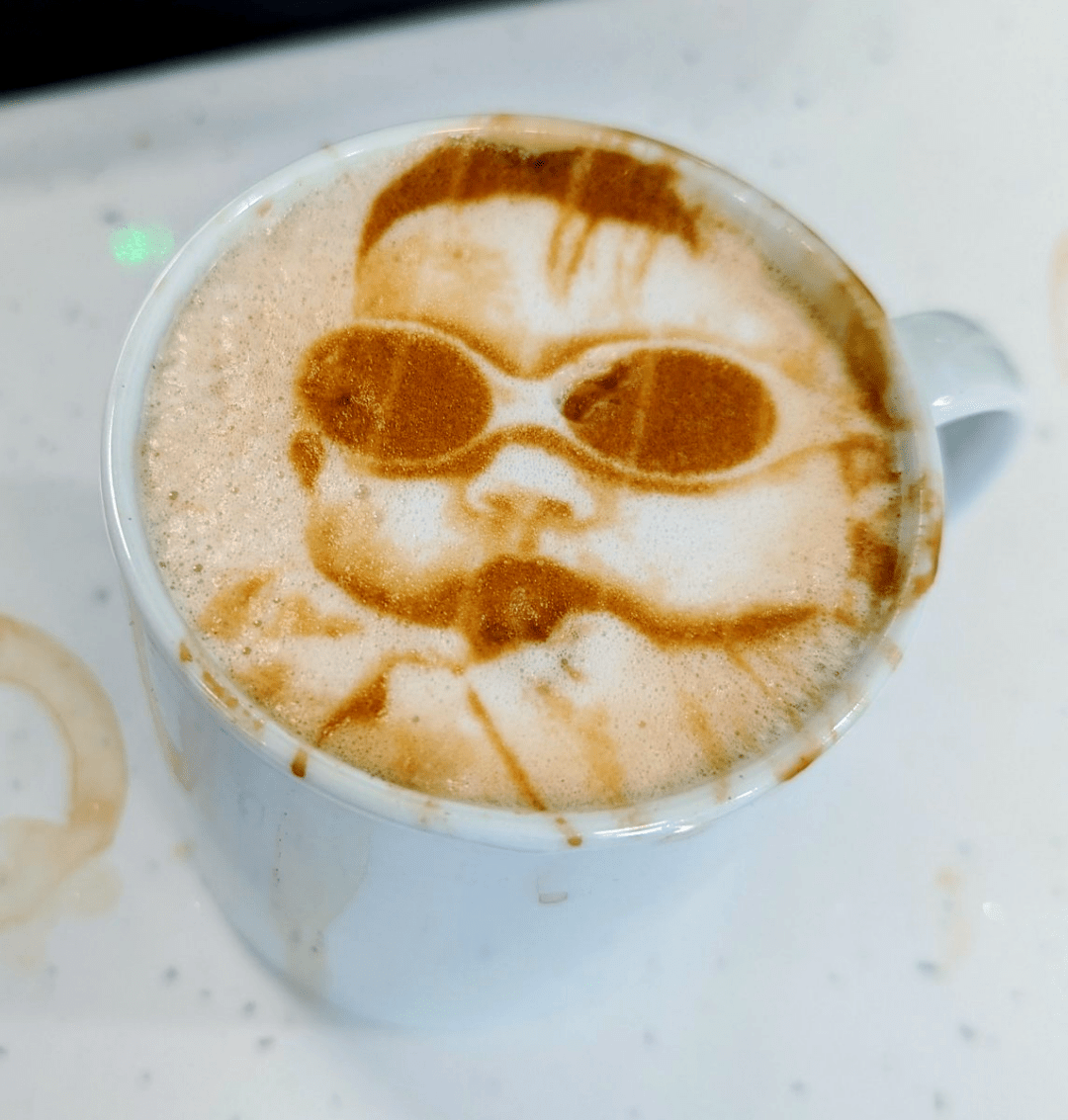 latte art of stylish baby