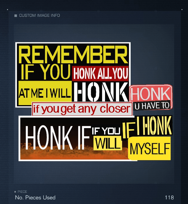 Honk if you will if I honk myself