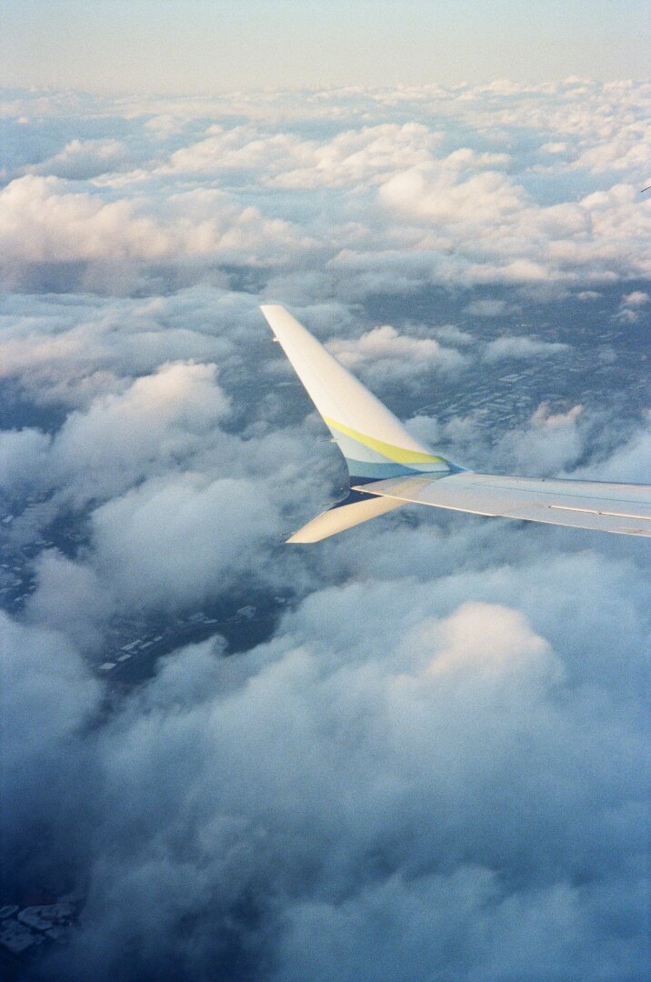 plane view clouds