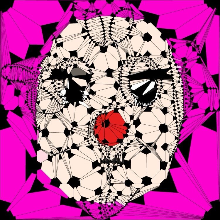 fractured head, pink back, light skin, red nose