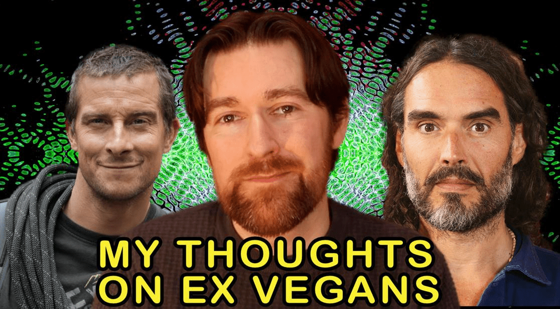 YouTube thumbnail for the video ‘My Thoughts On Ex Vegans’

Featuring Keith, Bear Grills and Russel Brand.