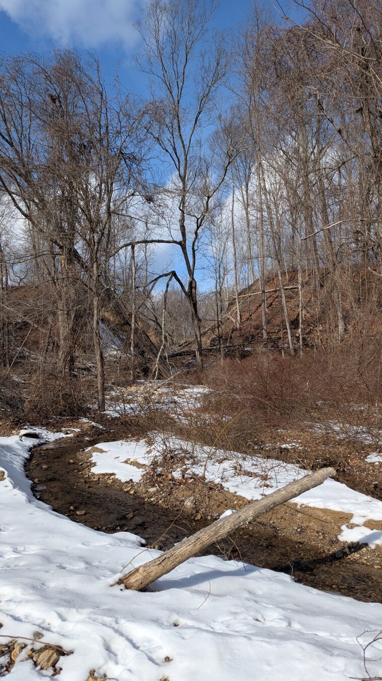 Flood damage to the Bridle Trail from below.