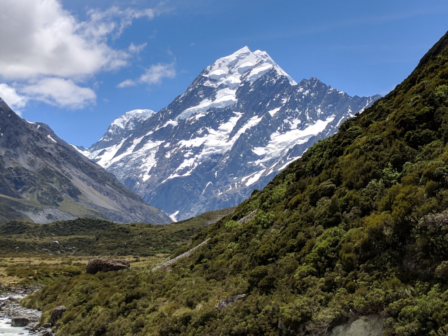 Mount Cook, New Zealand in the distance.