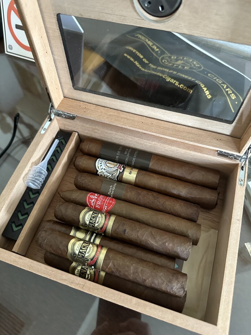 a humidor full of cigars