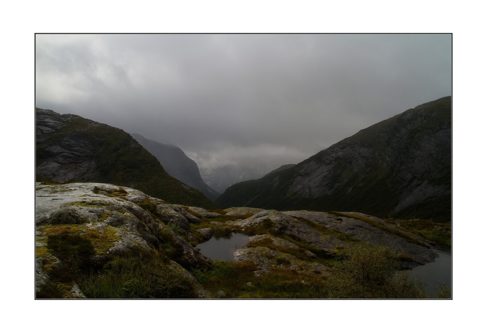 Mountains in the rain. Modalen, Norway