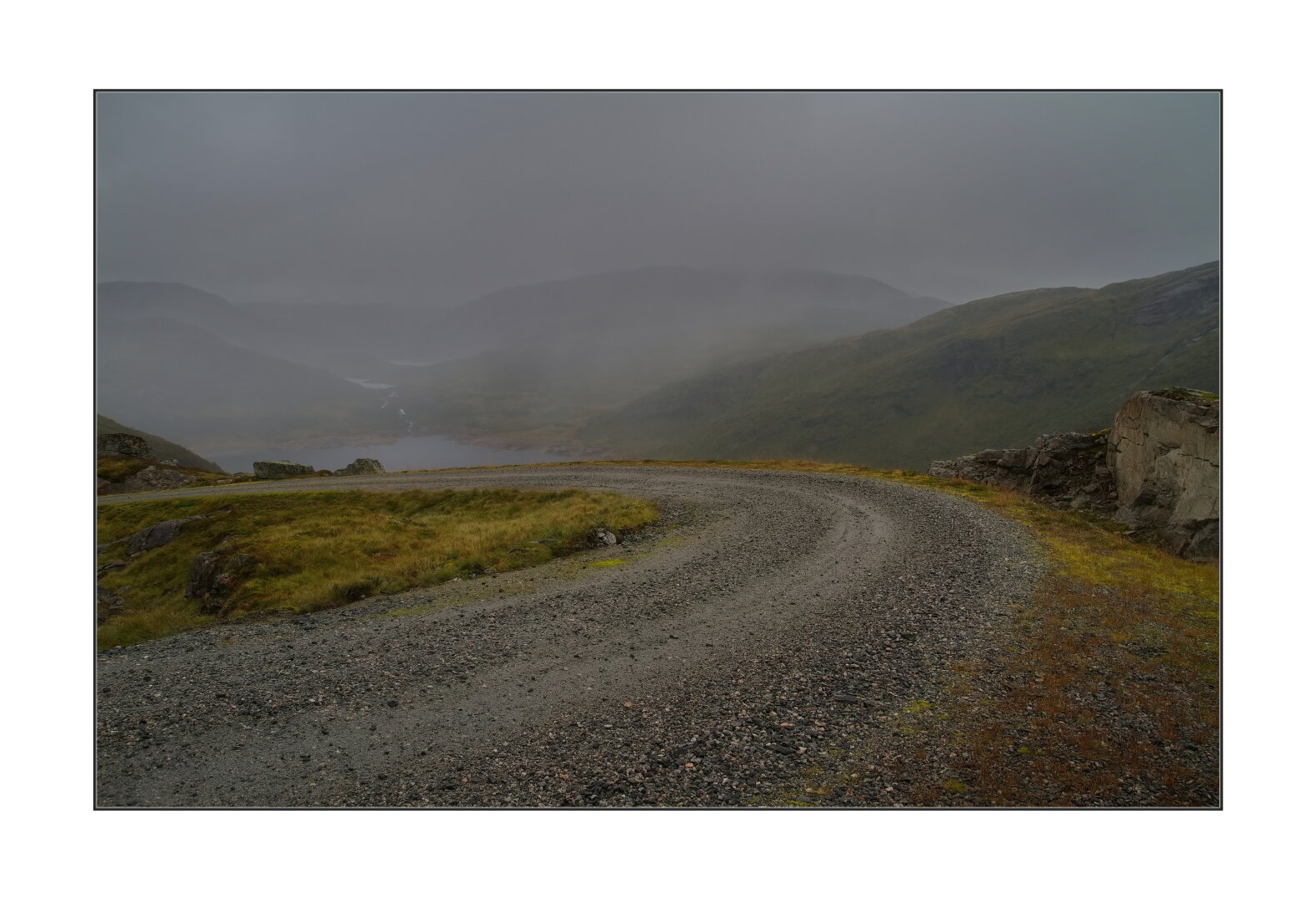 Driving down in the rain.
A dirt road full of twists and turns.