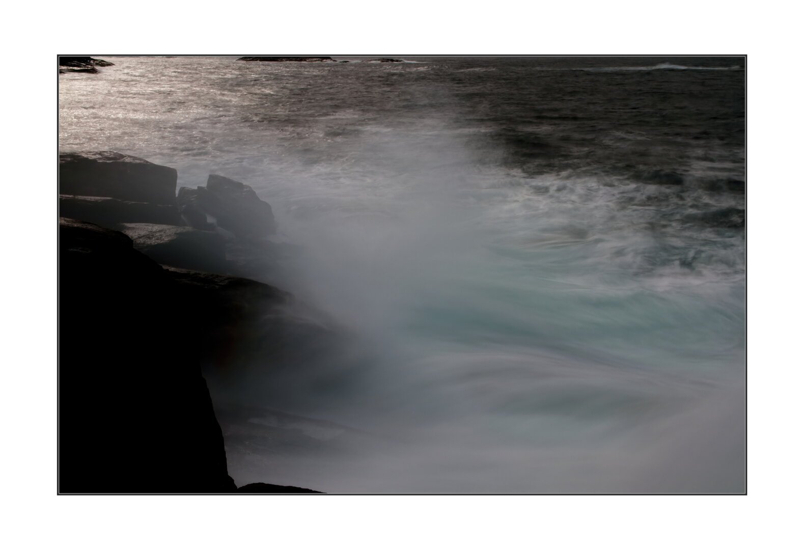 The moment when the wave hit the rocks. Golten, Norway