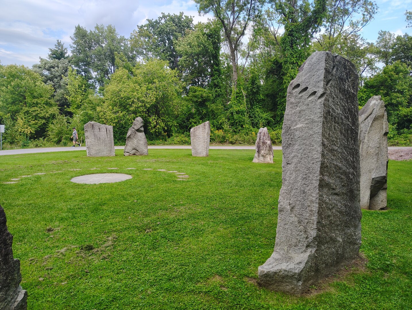 Stone pillars set in the ground to create a solar clock
